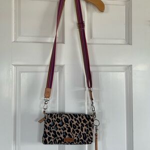 Consuela Mona Leopard Print Uptown Crossbody Bag with Adjustable Stripe Strap